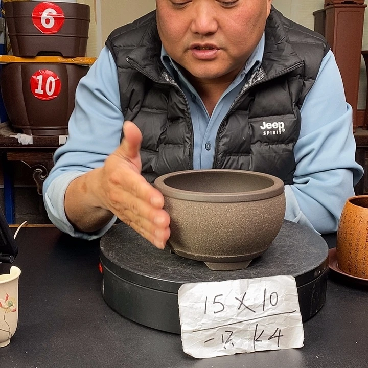 紫砂花盆货号一只K4