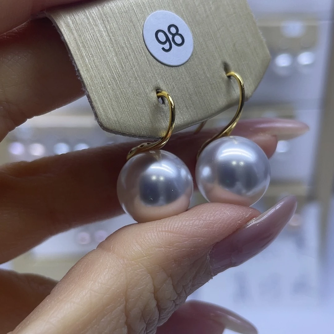 银S925镶嵌淡水珍珠耳饰