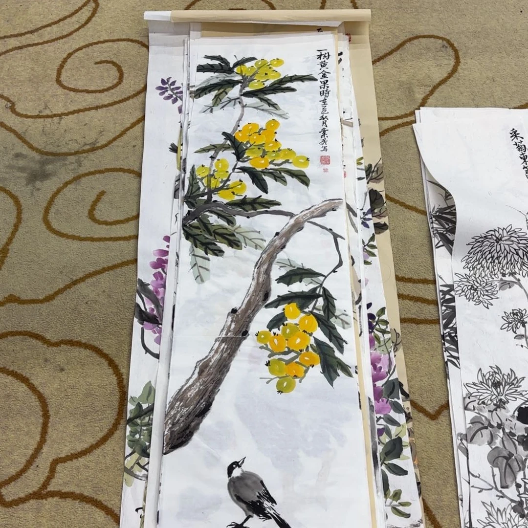 国画张叶秀四尺对开艺