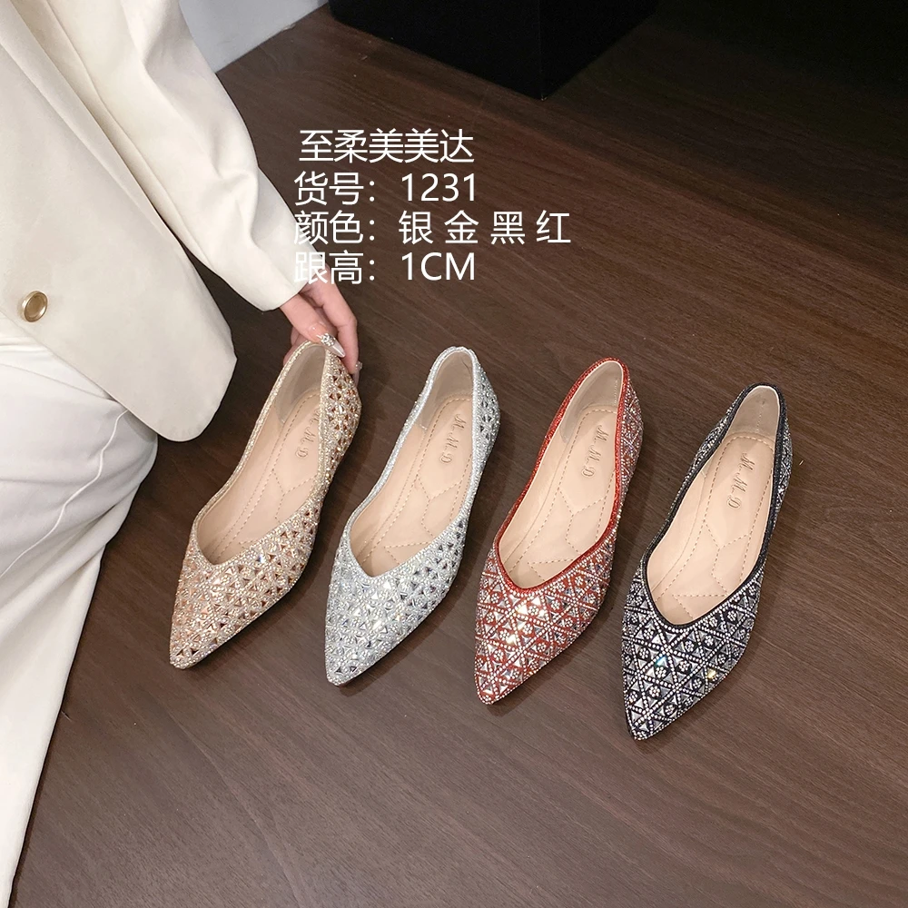 时尚粗跟低跟细跟高跟豆豆鞋薄款平底软底软面单鞋浅口春夏季百搭