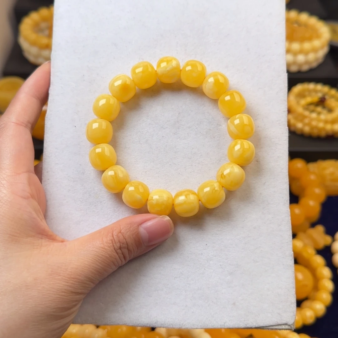 蜜蜡未镶嵌颈饰白花同料13