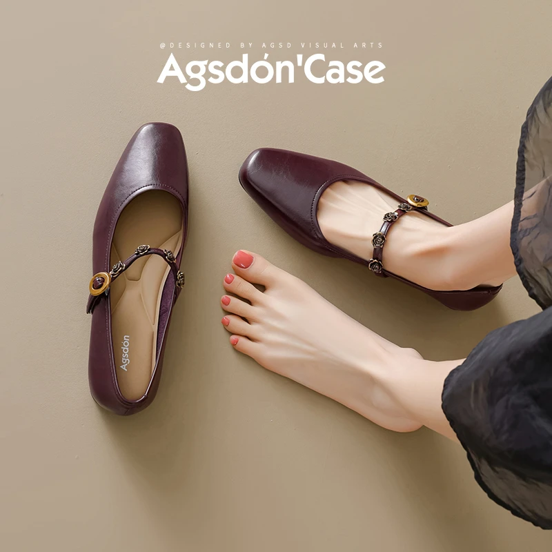 奥古狮登玛丽珍鞋女2025新款配裙子百搭通勤凉鞋法式浅口单鞋夏YY