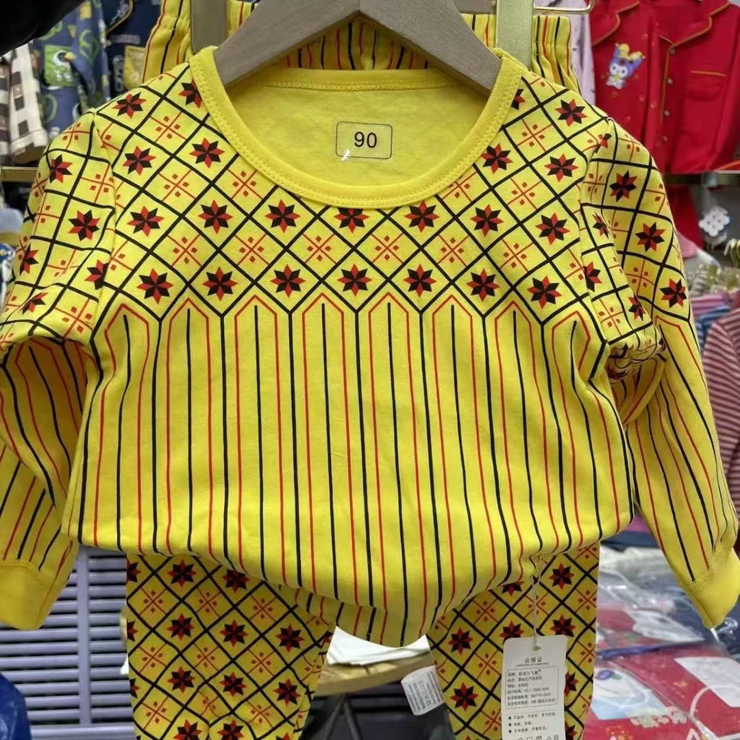 秋衣裤婴儿黄色春秋男女通用卫衣女小童长袖上衣