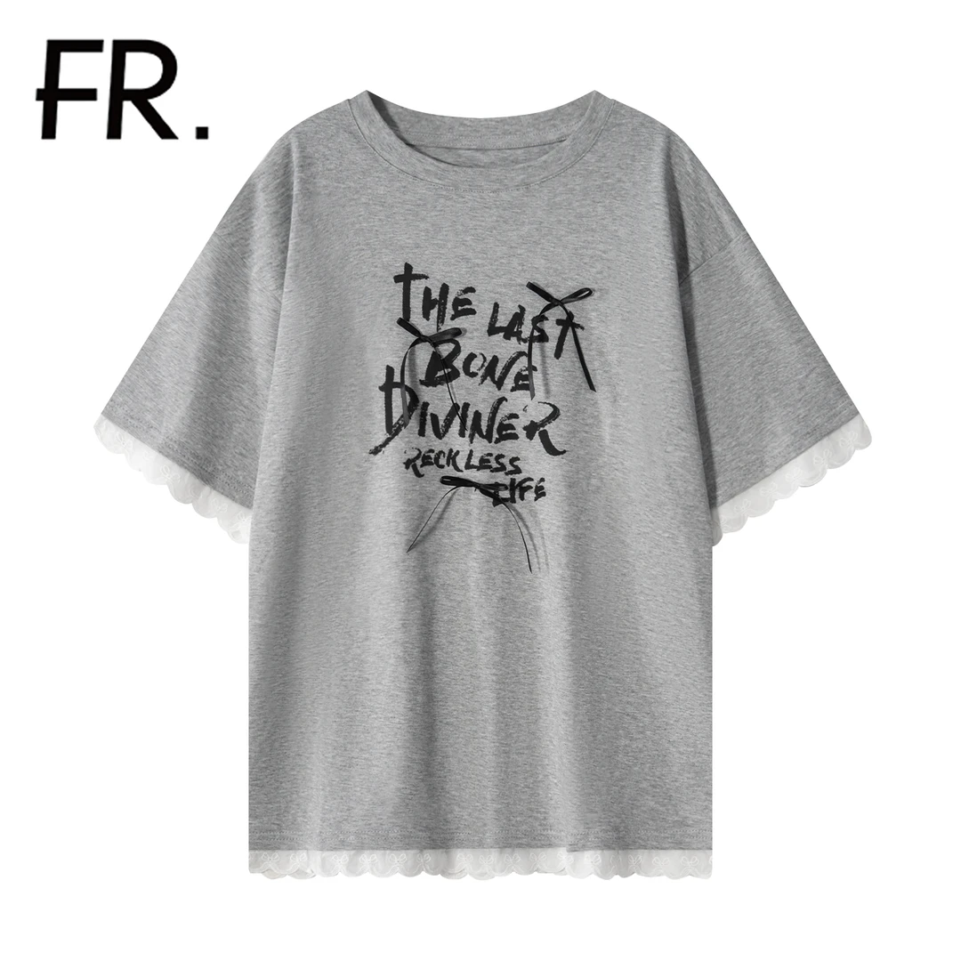 凡人优品女士夏季印花休闲圆领时尚T恤T227XS