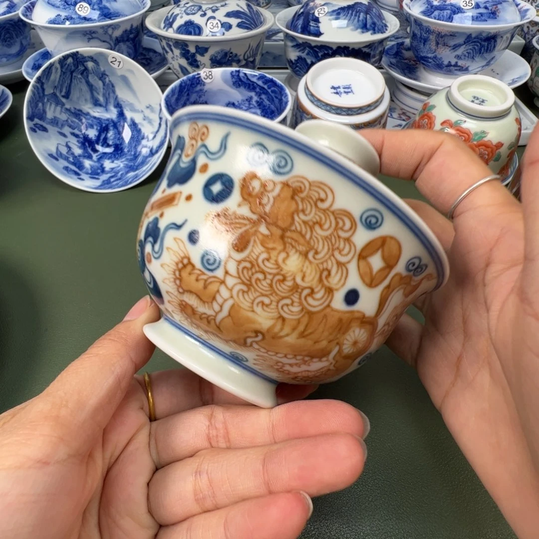 陶瓷景德镇纯手工纯手绘茶具木木45