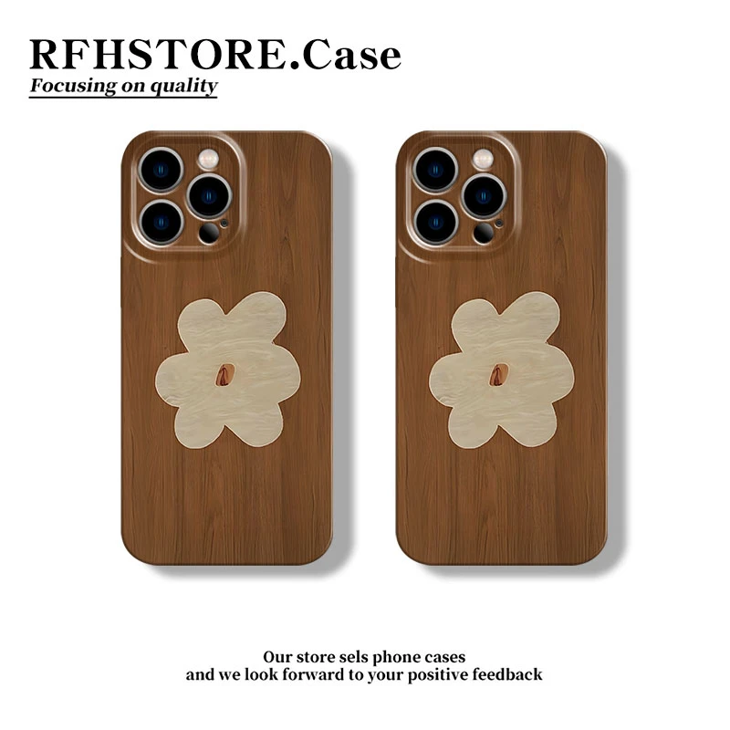 飞虎胜木纹花朵适用苹果16/15pro菲林手机壳华为P70小米13vivoppo