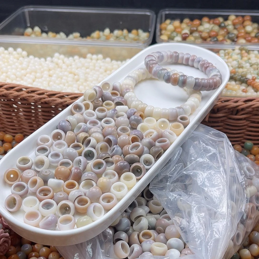 白玉菩提吊坠b微瑕13mm/30+3颗碗肠