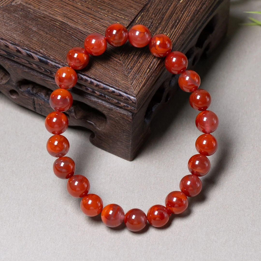 瓦西南红火焰手串8mm【承禧专注原矿】FH20-9275多样性其一