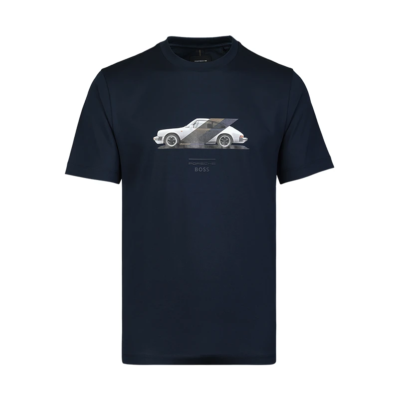 HUGO BOSS/雨果博斯夏季男款宽松纯棉舒适保时捷联名款T恤12393