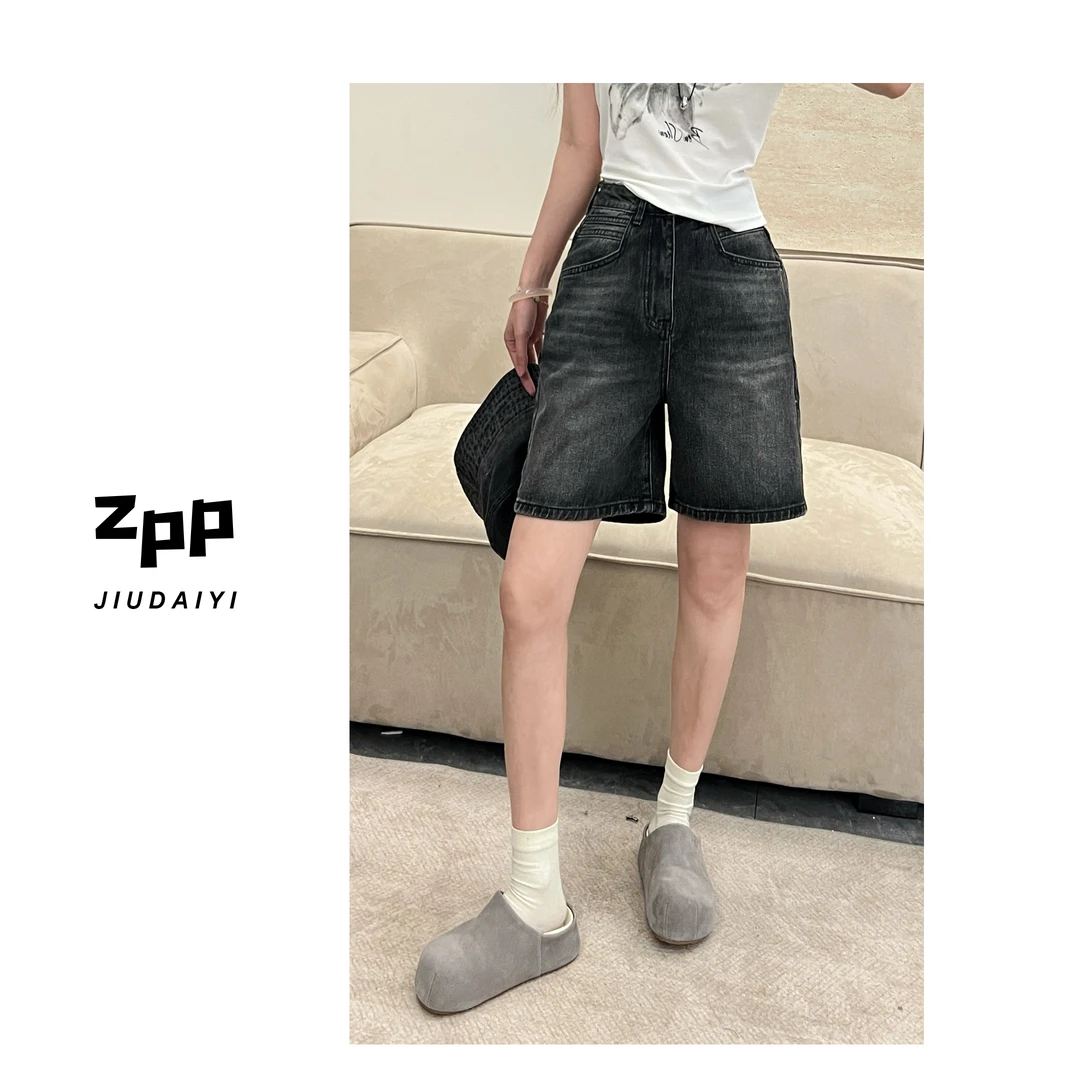 玖黛衣【潮牛时代】新款宽松复古修身显瘦百搭牛仔裤NZP40111