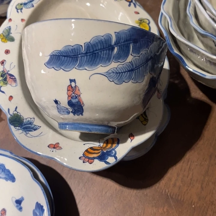 青花瓷景德镇手绘芭蕉碗