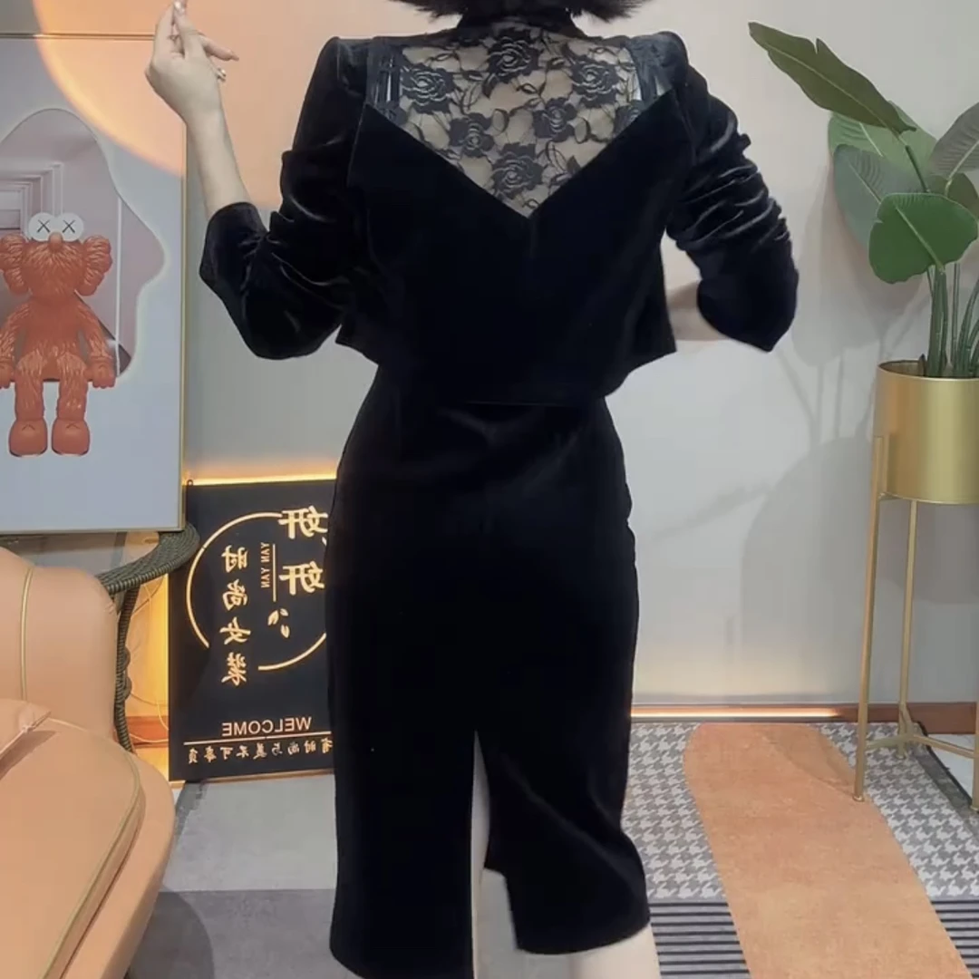新款美背短套搭配吊带连衣裙两件套