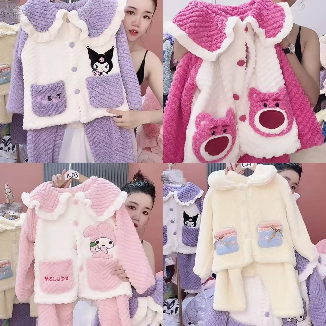 小云家C01-C30款男女宝法兰绒秋冬季保暖卡通家居服套装