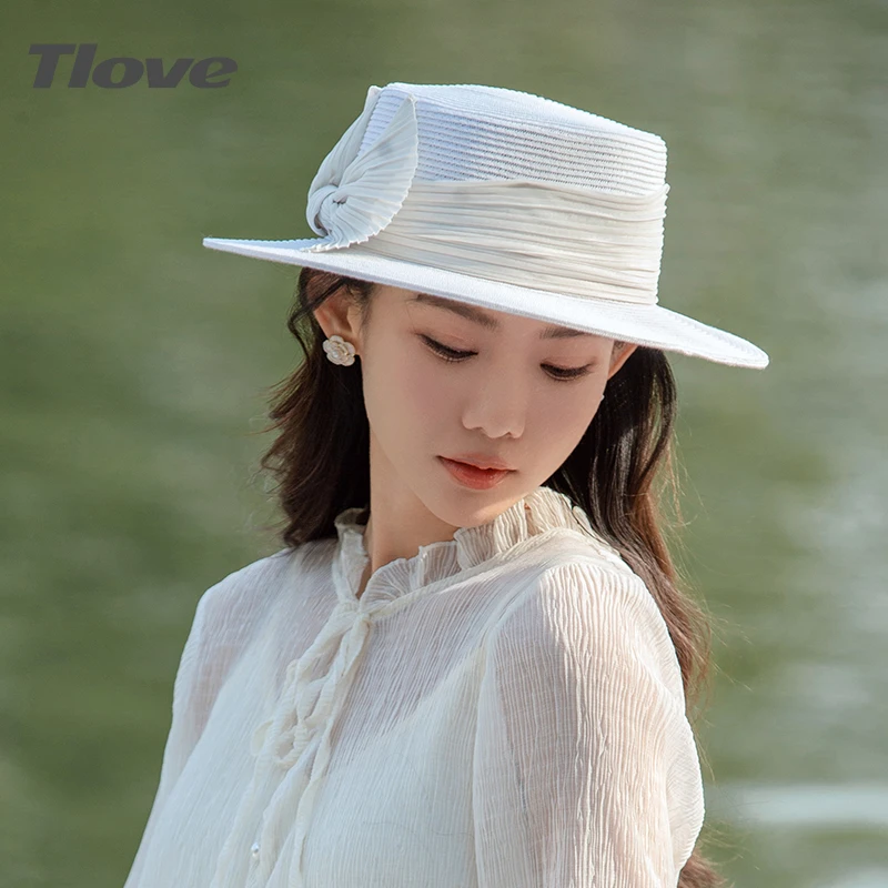 4716新款时尚百搭潮流平沿帽春秋季女出游逛街优雅气质减龄太阳帽