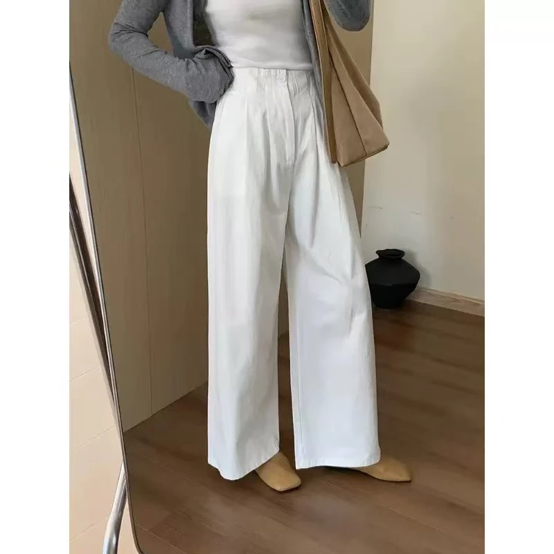 【现货➕运险】X棉酵洗加柔2025夏新款韩版宽松阔腿裤百搭直通显瘦版