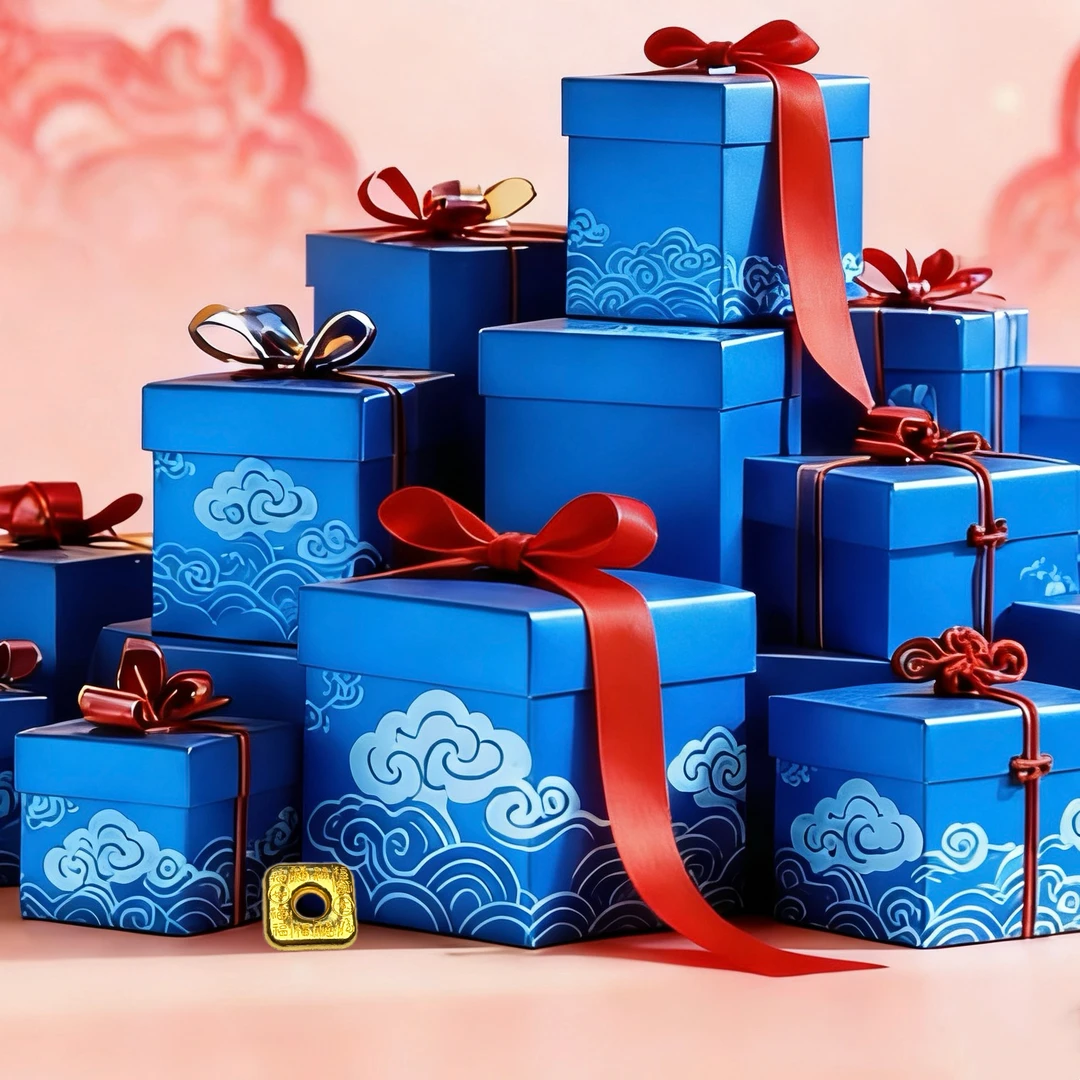 雪涧源创春节风格轻职风精美礼盒挂件-K920