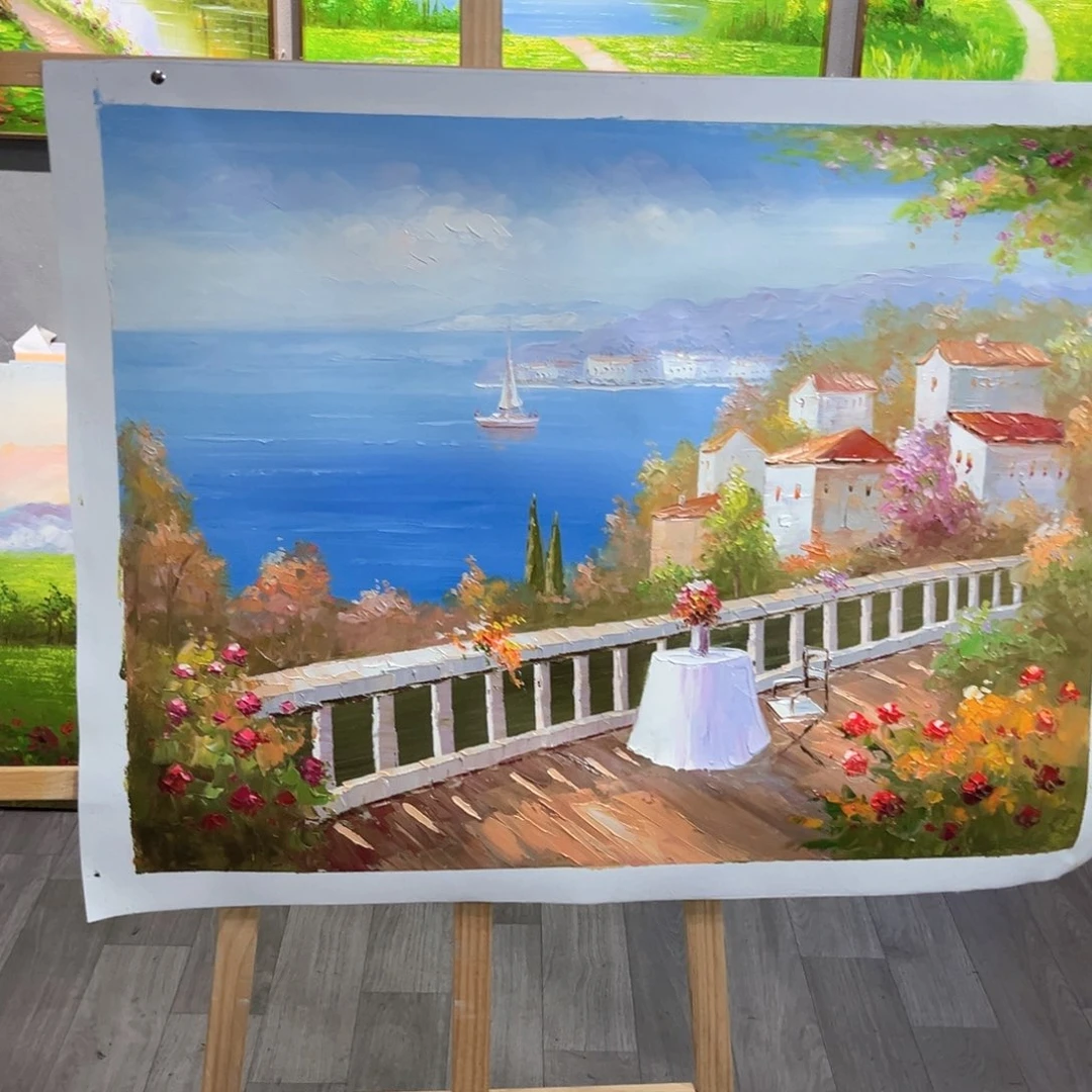 横款60x80纯手工油画