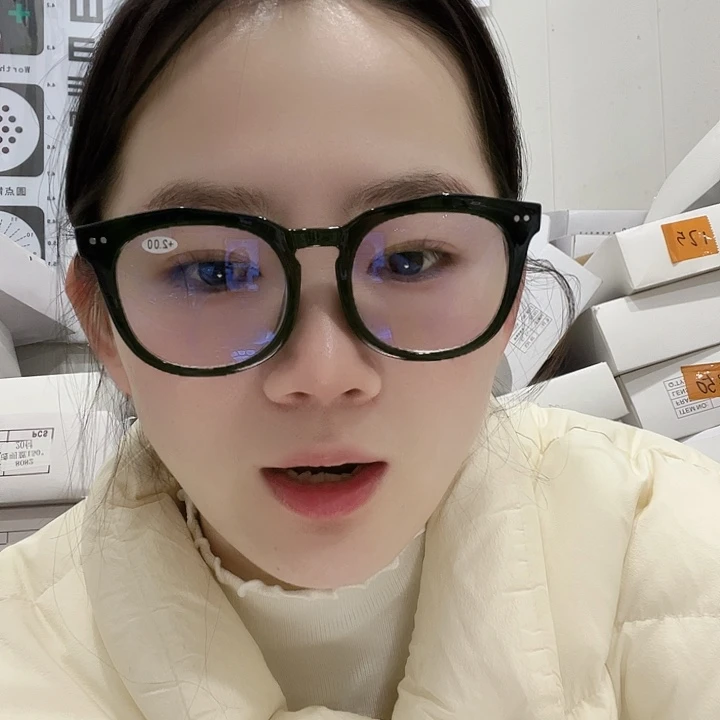 平光加老花镜黑色175