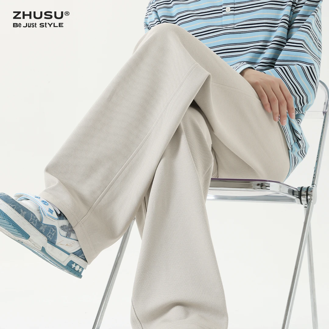 垂感慵懒风裤子男款秋冬款加绒阔腿直筒裤新款秋季男生休闲裤卫裤