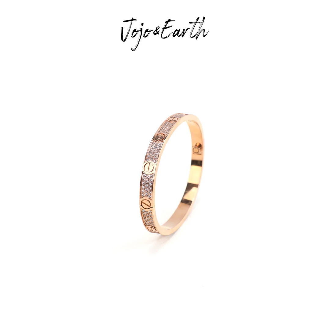 铜合金手镯 D17 卡车 宽版满天星玫瑰金色 时尚手镯