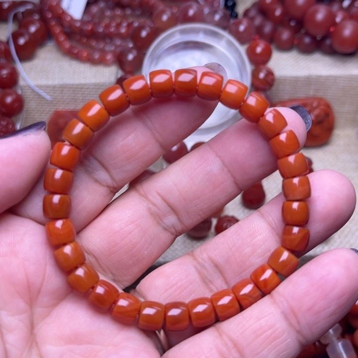 南红玛瑙未镶嵌颈饰7 M直切