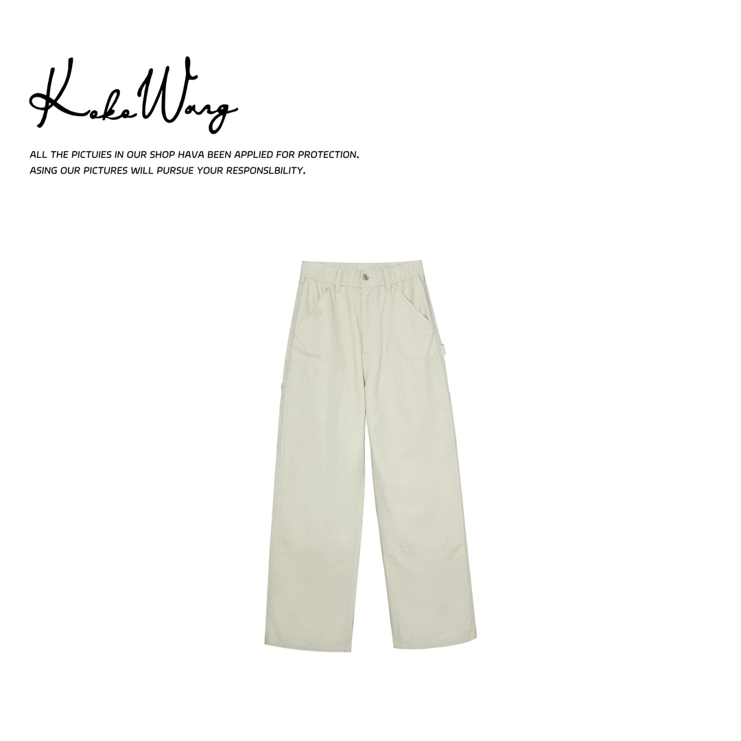 KOKO WANG时尚气质显瘦高腰户外风工装伐木休闲裤475705B26K45