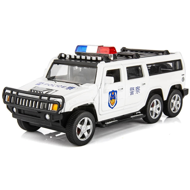 大号合金悍马H2警车玩具越野车装甲车模型礼物玩具
