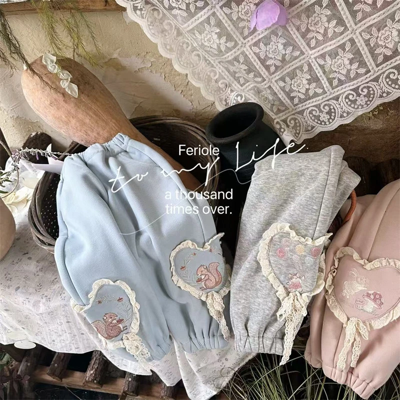 FLL·25冬~爱心贴布加绒卫裤53545（童装汉服）