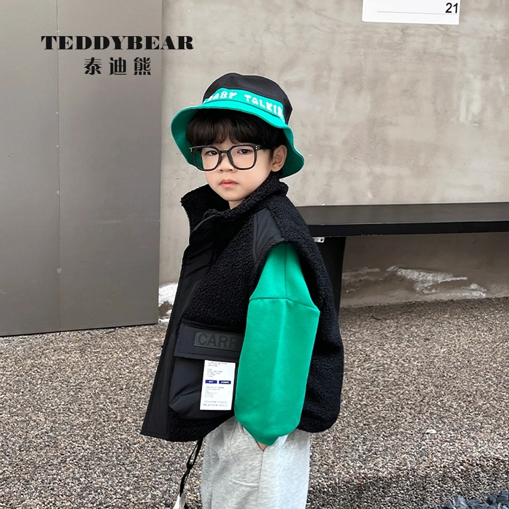 TeddyBear/泰迪熊儿童马甲加厚款2024新款秋冬装男童外套童装潮