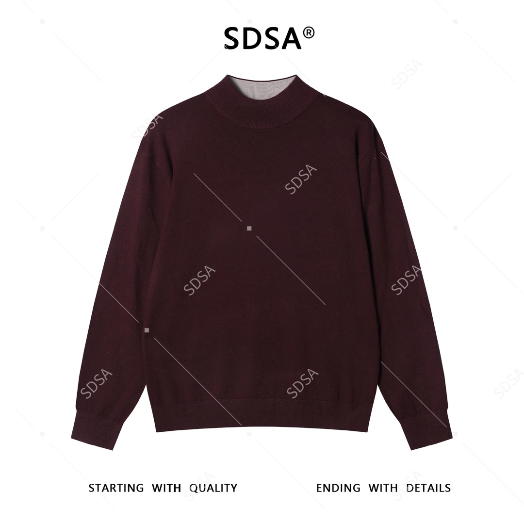 SDSA男士秋冬新款痞帅男装潮牌简约纯色圆领针织衫毛衣百搭休闲