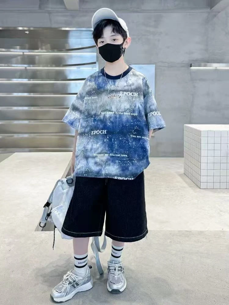 502616男童T恤2025新款夏季短袖圆领洋气上衣中大童休闲韩版半袖
