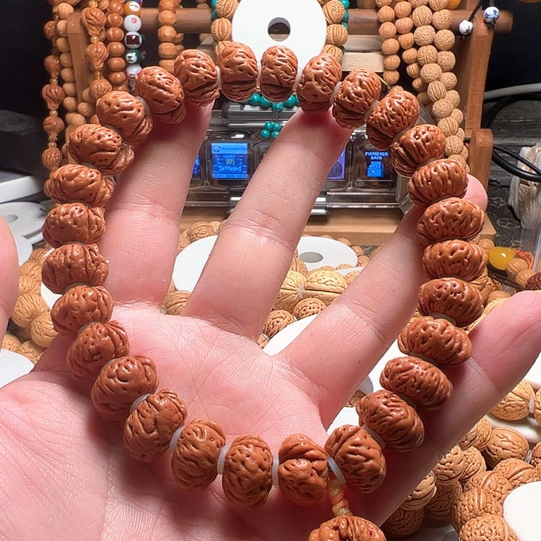 桃核手串红皮蟠桃15尺