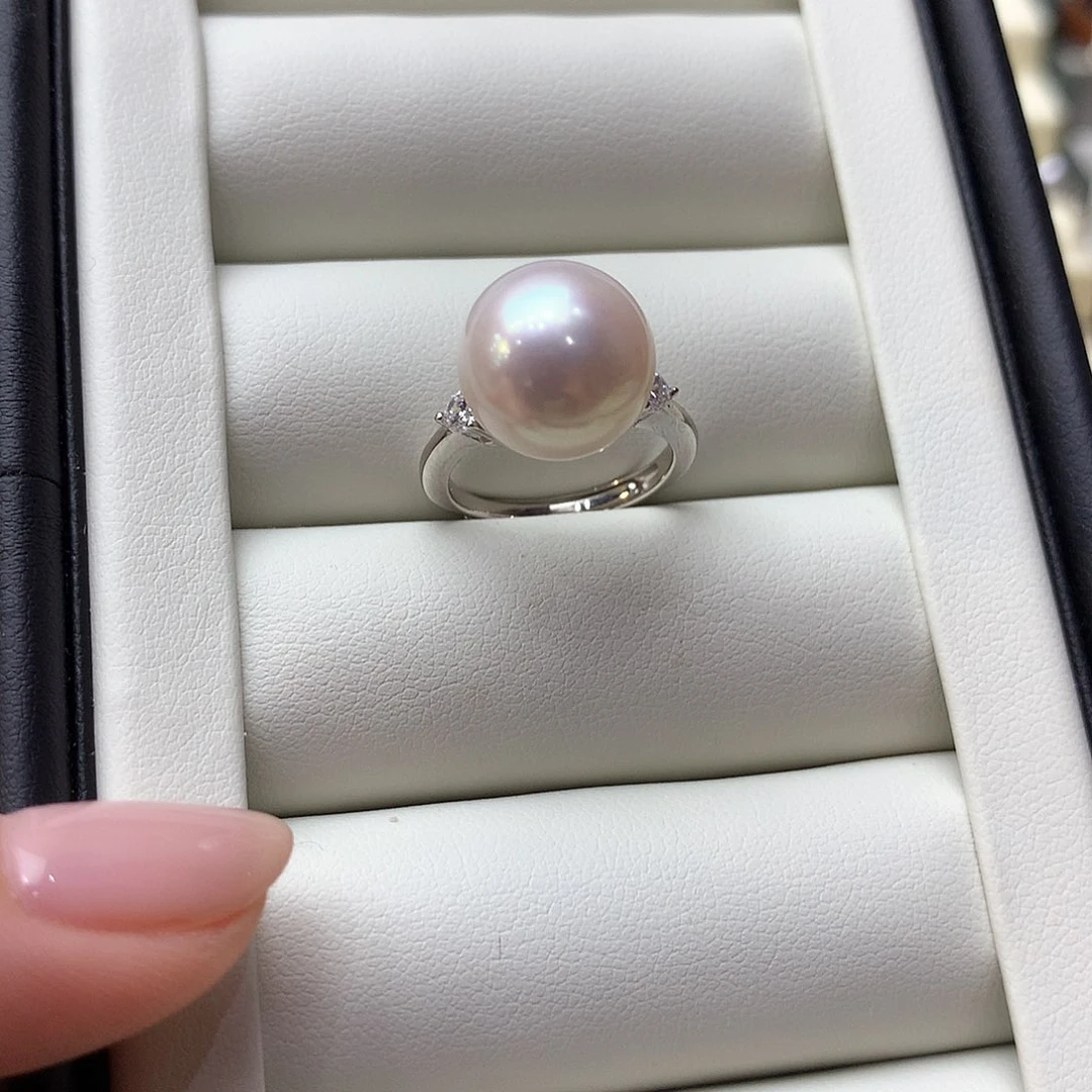 戒指银S925镶嵌淡水珍珠