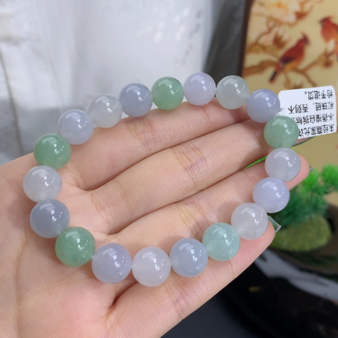 未镶嵌手串翡翠卡10冰润胶马卡龙手串