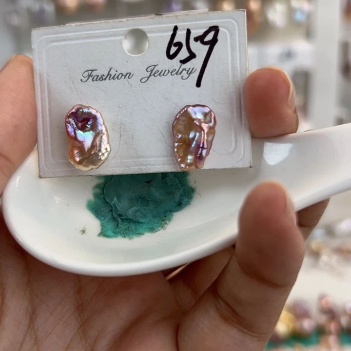 银S925镶嵌淡水珍珠耳饰