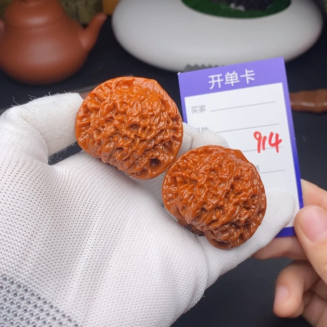 文玩核桃把件46官帽914