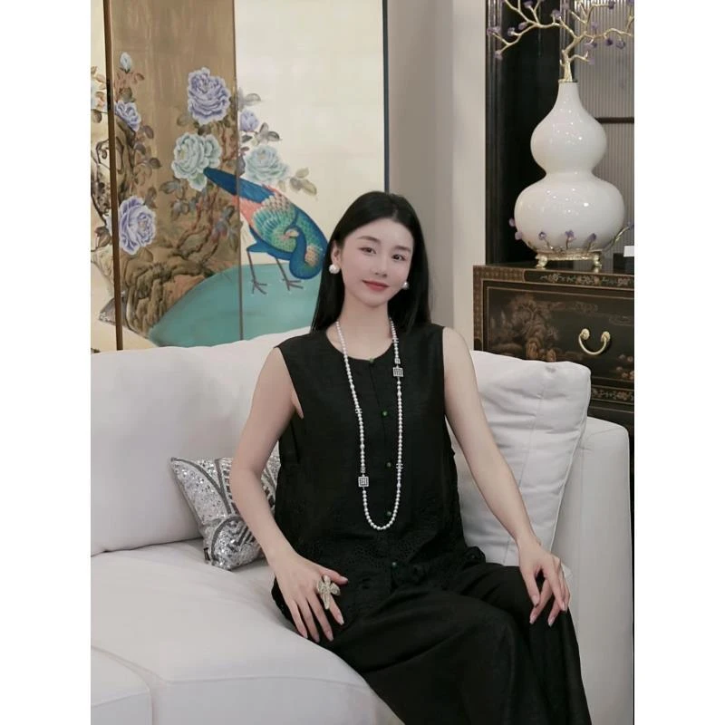 Betty Bairn【传承/冷清舟】龟裂纹香云纱桑蚕丝马甲25B-BW365