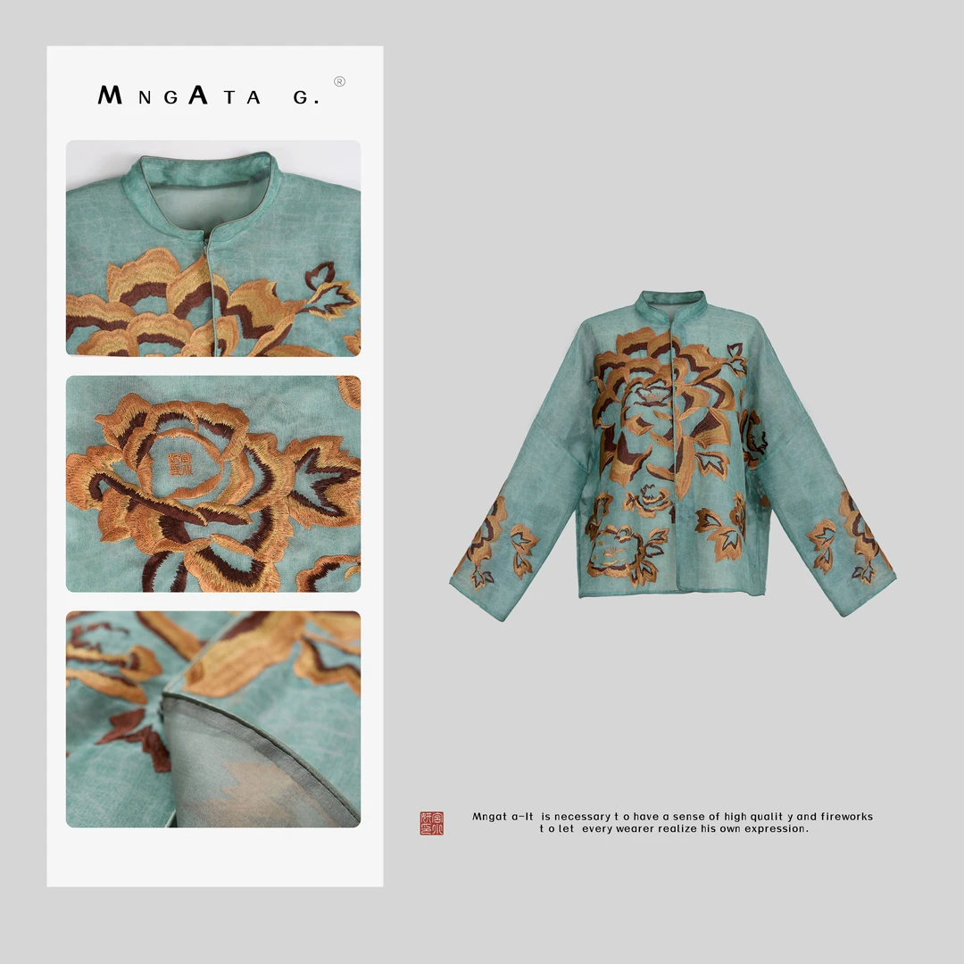 MNGATA G.宫小妍【人间春色】桑蚕丝新中式中国风休闲外套5021807