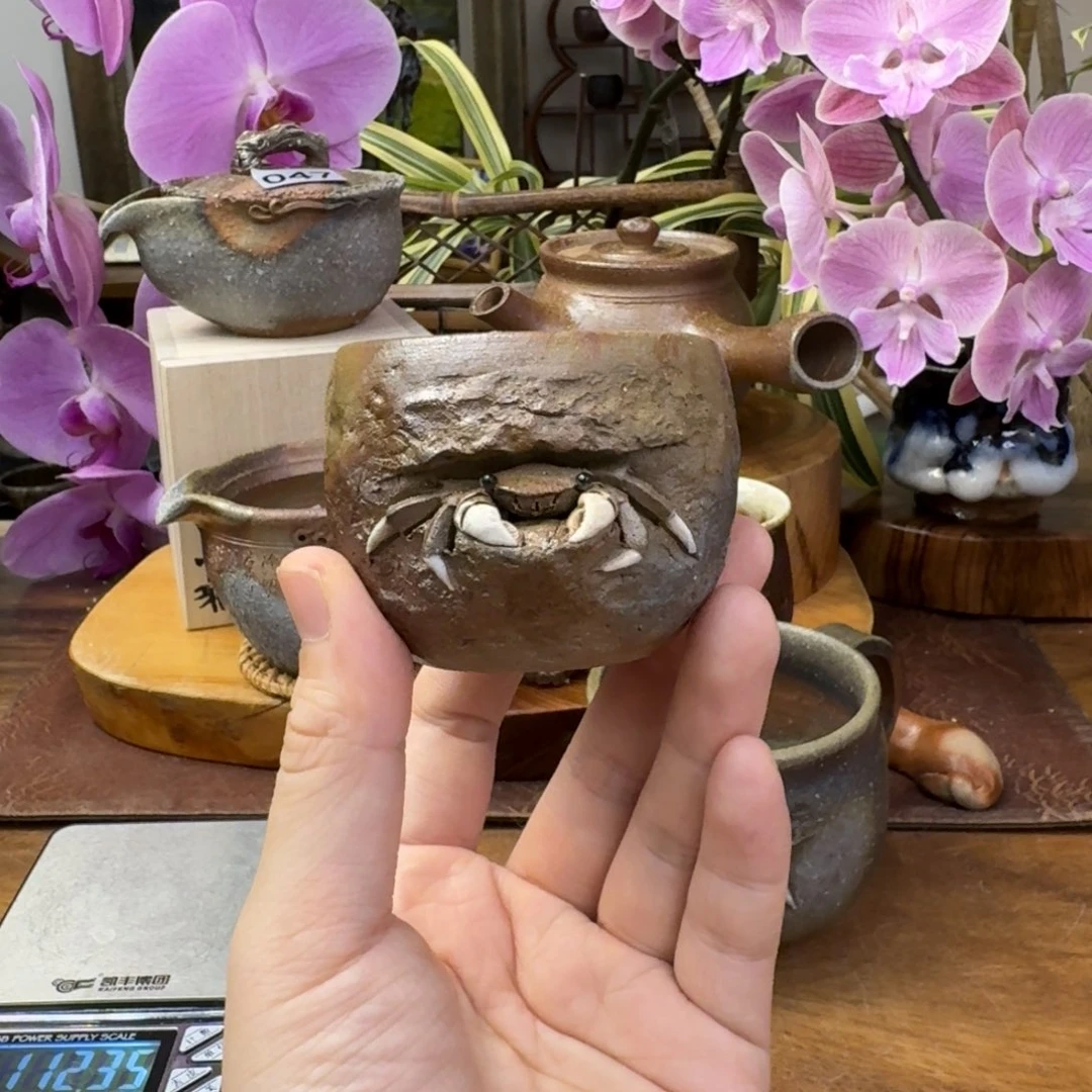 原田良二备前烧精工浮雕山土主人杯福利一口价