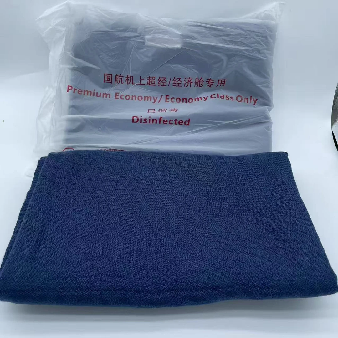 精选飞航专用藏青色毛毯蓝色条纹吸水沙滩柔软家用旅行酒店纯色