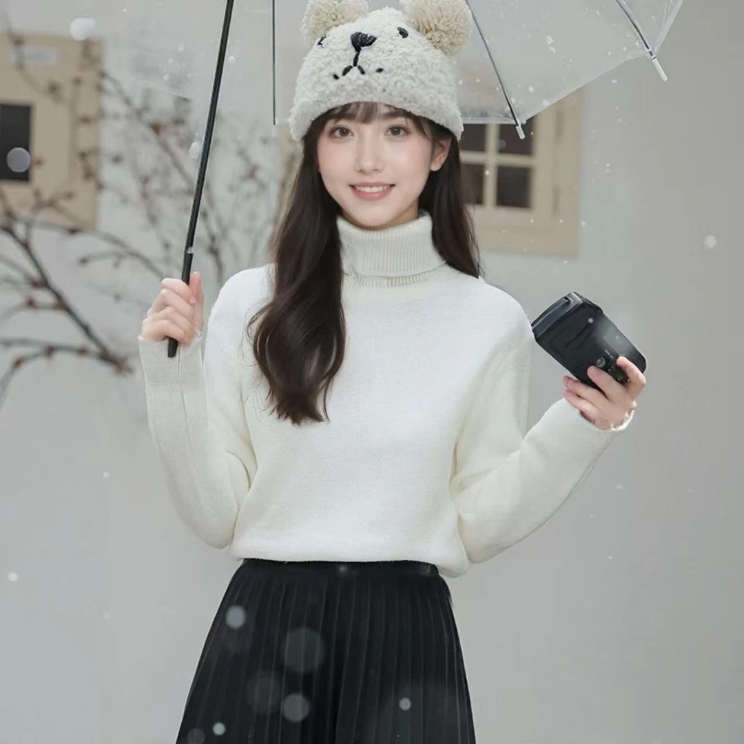 针织不褪色高领女纯色厚款衫毛衣加绒内搭长袖125410044111