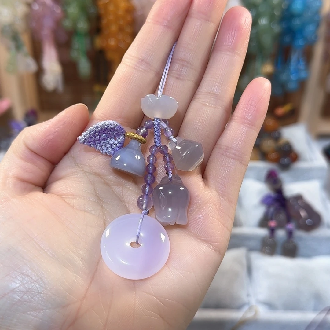 玛瑙/玉髓手机挂件未镶嵌