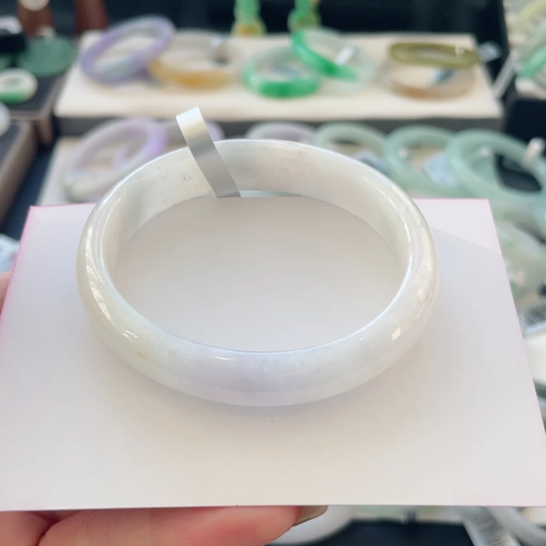 翡翠未镶嵌手镯9号56.7贵妃有棉线