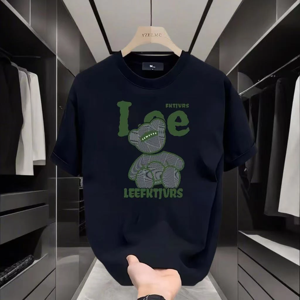 潮牌2025夏季爆款男士纯棉短袖T恤休闲百搭轻奢高档体恤百搭上衣T