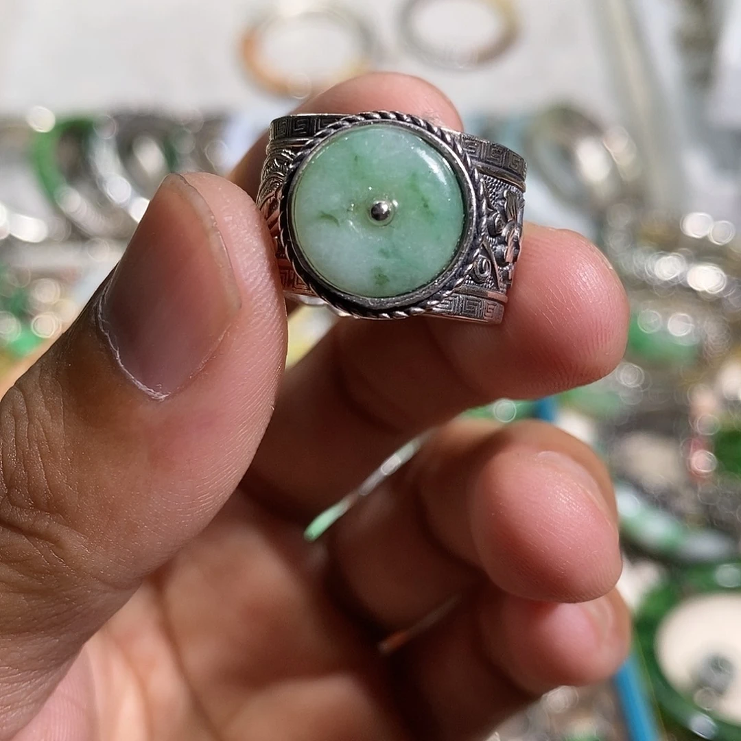 小**。平安扣时尚复古戒指