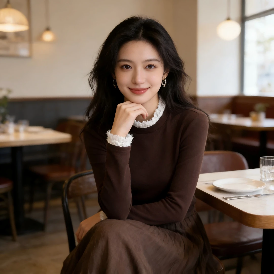 蕾丝花边双面德绒半高领打底衫女秋冬小香风内搭长袖T恤加厚上衣