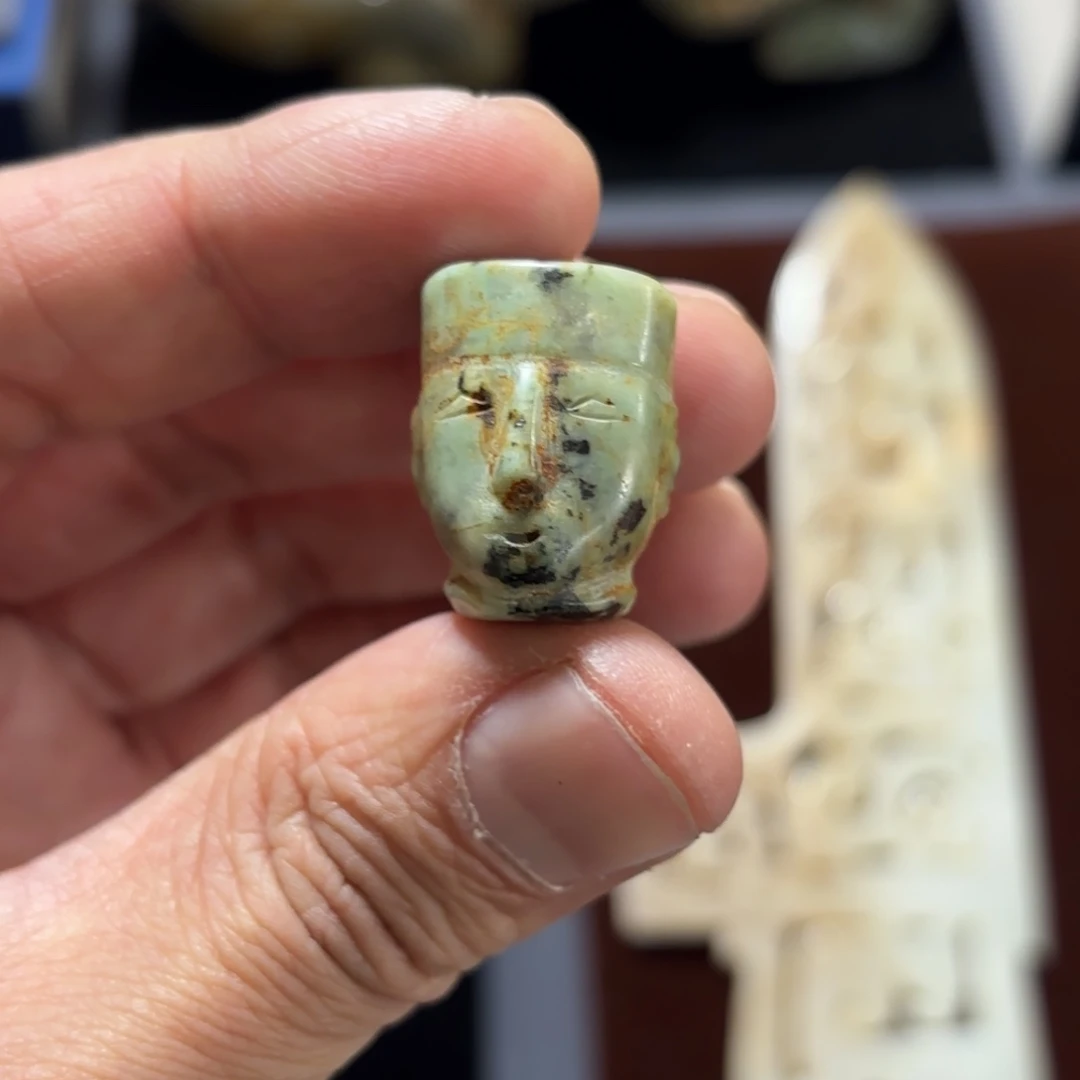 绿松石合金车挂绿松石小人面