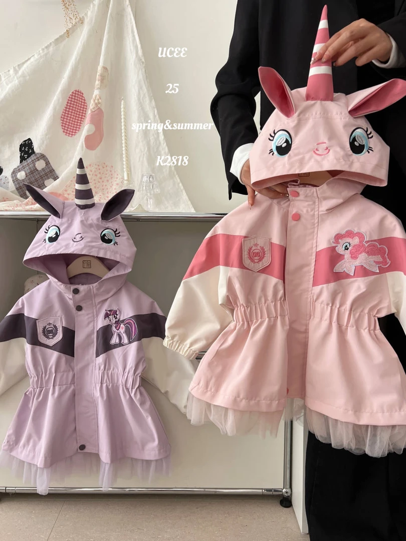 釉兮 25春新款独角兽小马宝莉冲锋衣夹克外套薄款