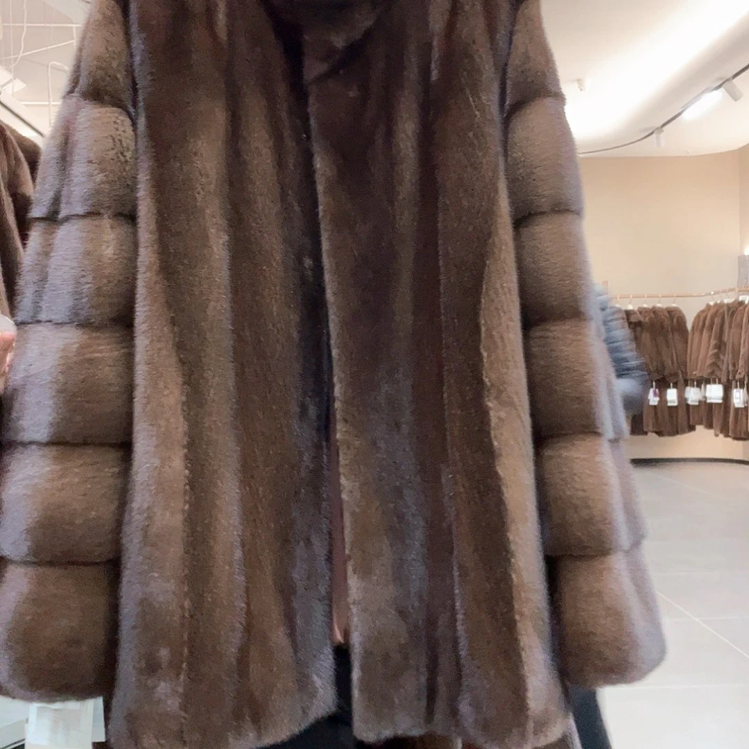 烽***娘25807咖啡原色水貂外套