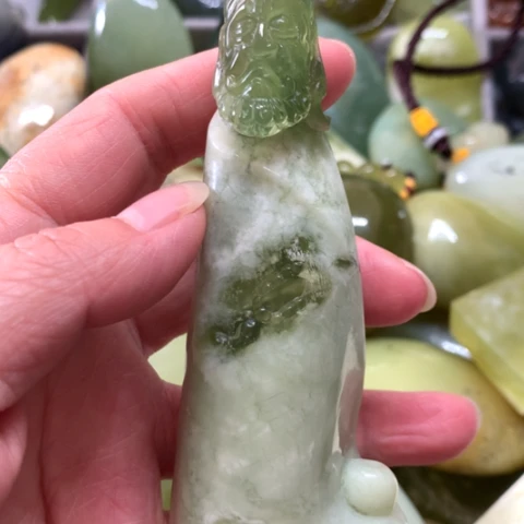 蛇纹石玉未镶嵌手把件